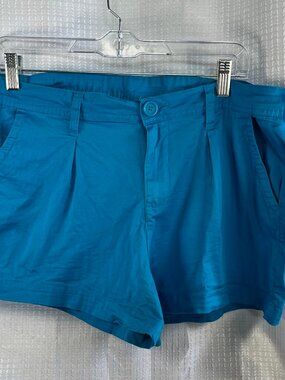 Mix & Co Turquoise Blue Lightweight Cotton-Spandex Shorts XL